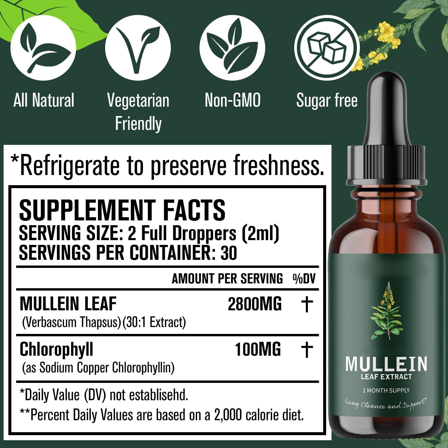 Mullein Verbascum Thapsus Leaf Extract Drops